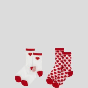 K/HEART MESH SOCKS ?C 2-PACK