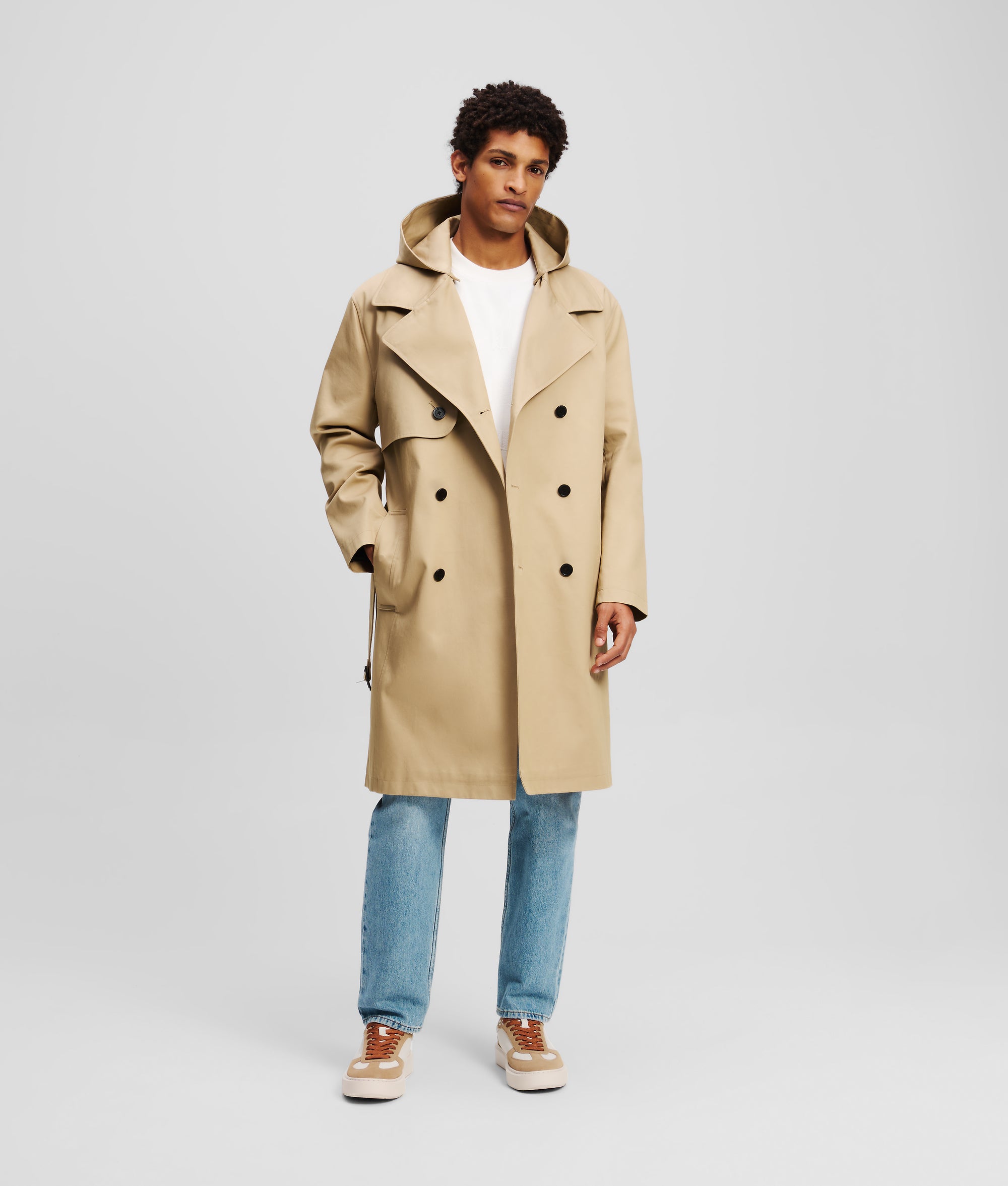 HOODED TRENCH COAT - Image 2