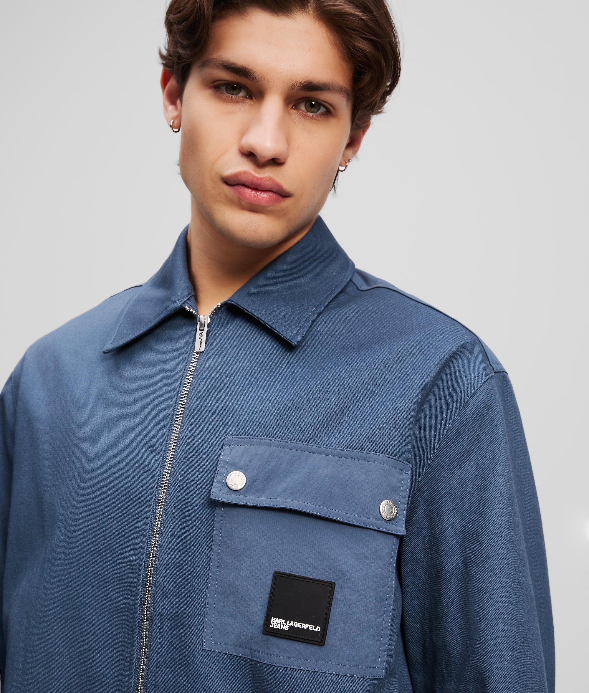 MIXED-MATERIAL OVERSHIRT - Image 3