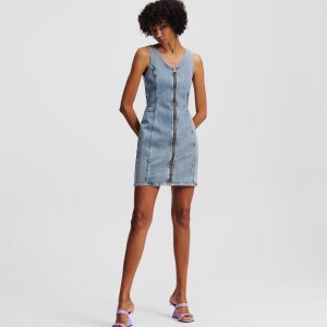 V-NECK DENIM DRESS