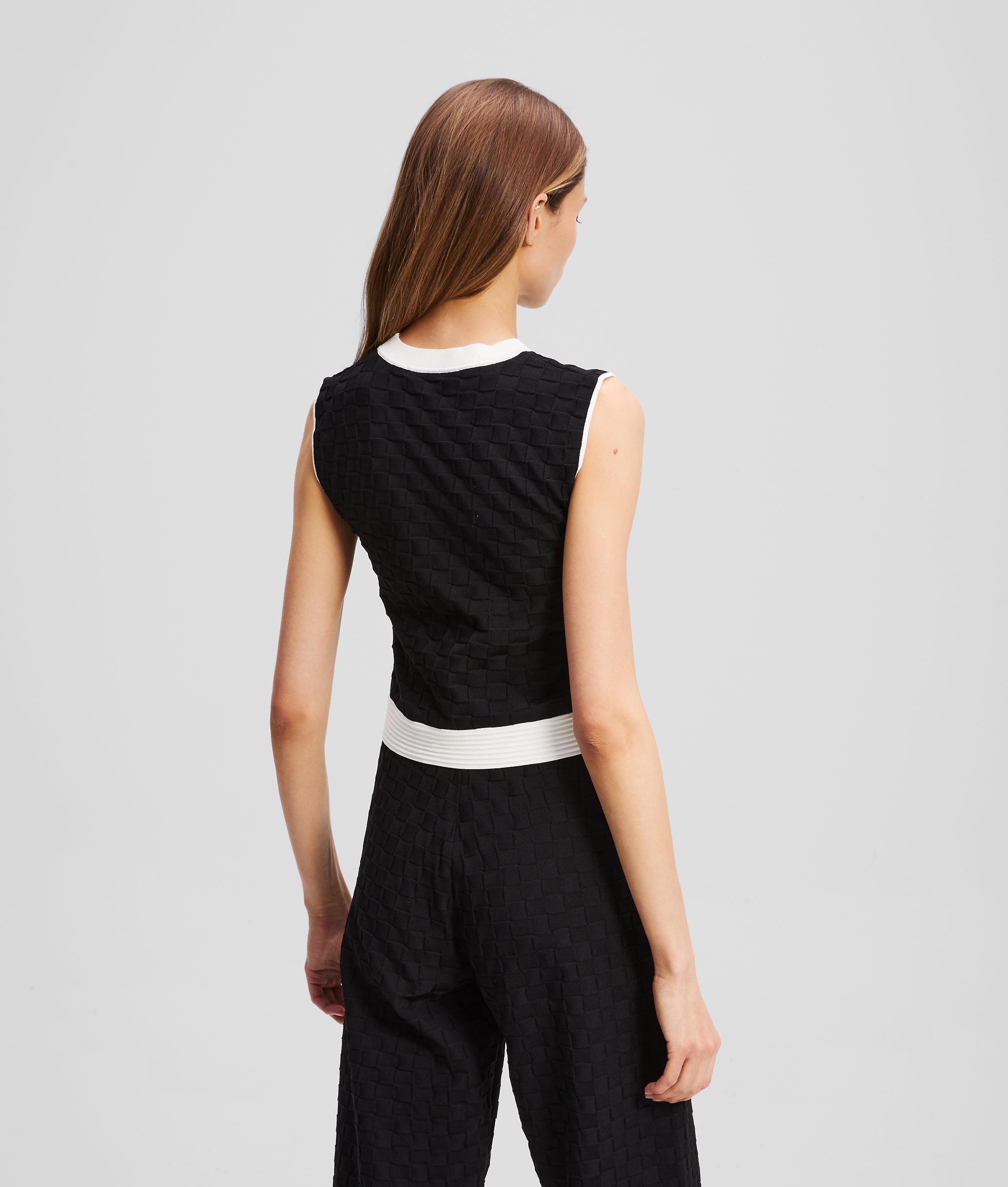 CONTRAST PIPING KNIT TOP - Image 2