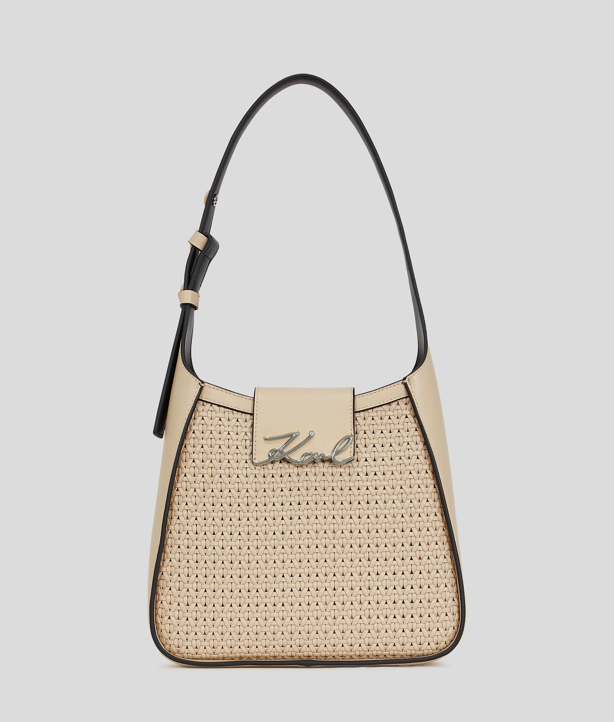 K/SIGNATURE WOVEN HOBO BAG