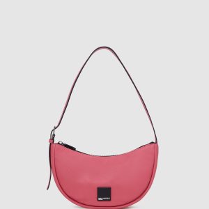 KLJ BOX LOGO SOFT HALF-MOON SHOULDER BAG