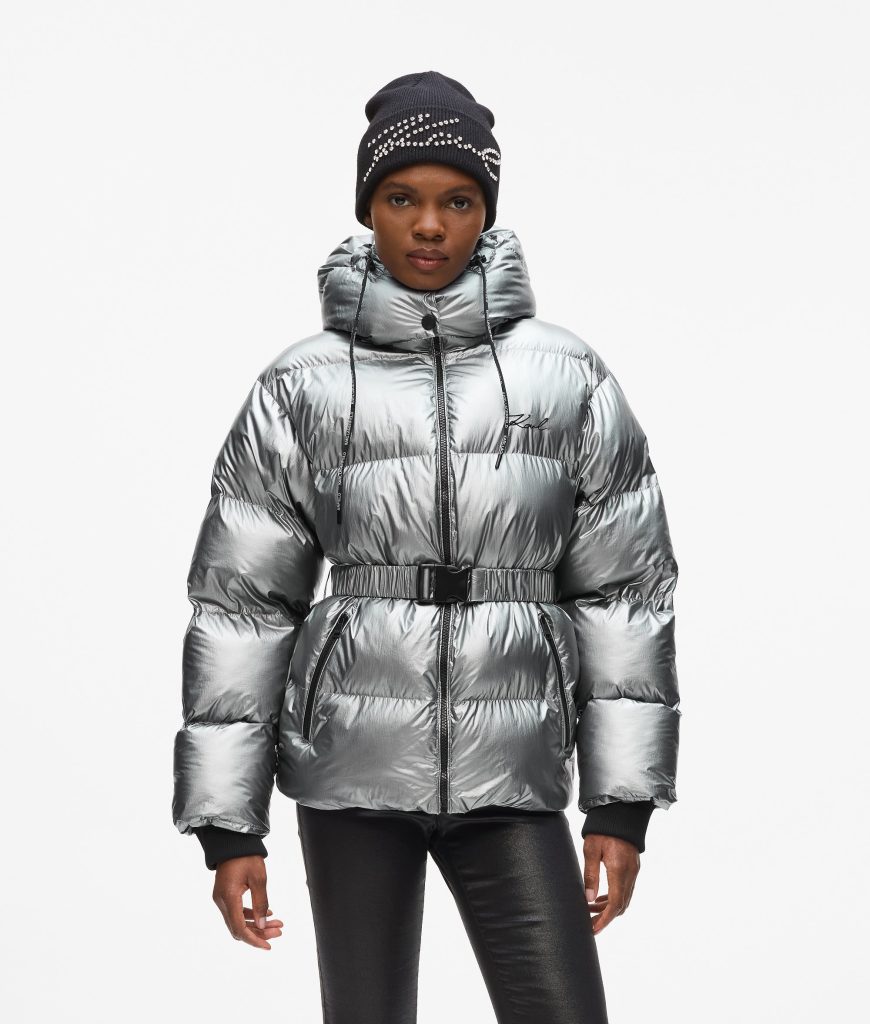 Metallic puffer jacket