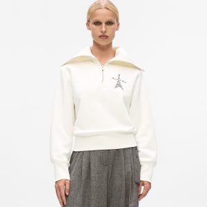 Paris sketch half-zip sweatshirt