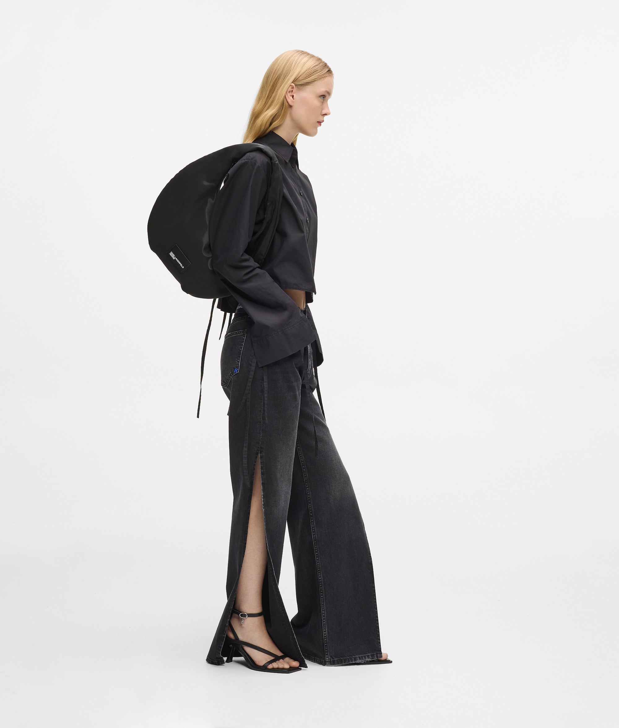 Glossy nylon shoulder bag - Image 2