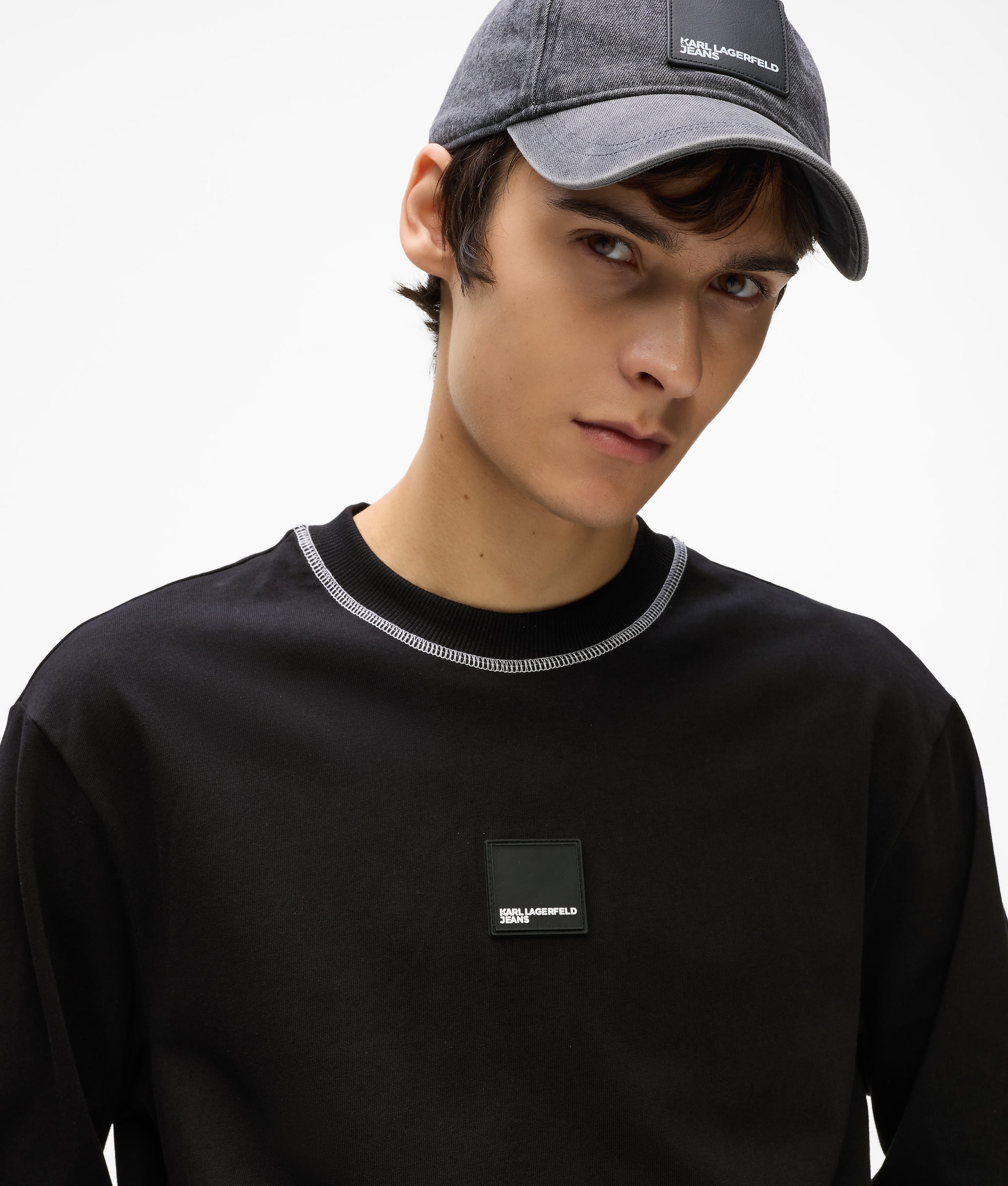 Contrast stitch long-sleeved T-shirt - Image 3