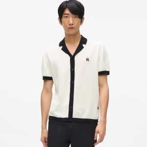 Monogram knitted polo shirt