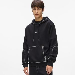 Contrast stitch hoodie