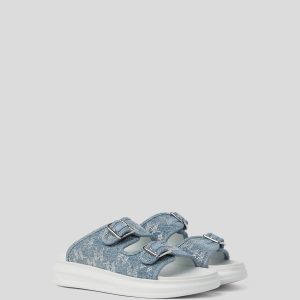 KAPRI DENIM RHINESTONE SANDALS